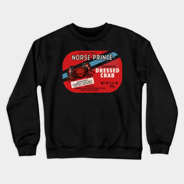 Norwegian Dressed Crab - Retro Packaging Crewneck Sweatshirt by CODA Shop